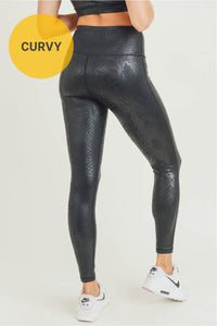 CURVY Glossy Snake Leggings