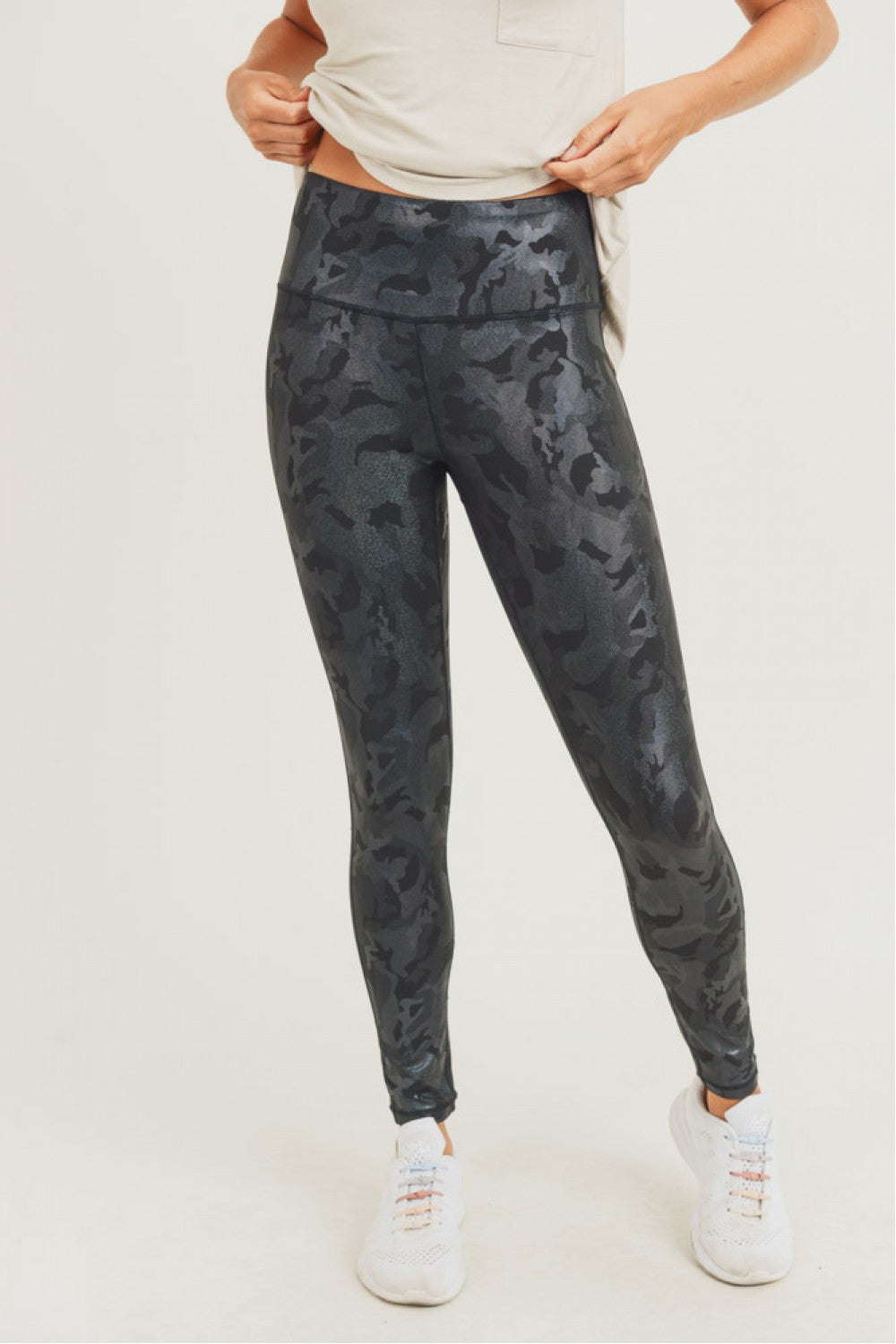 Black Foil Camo Leggings