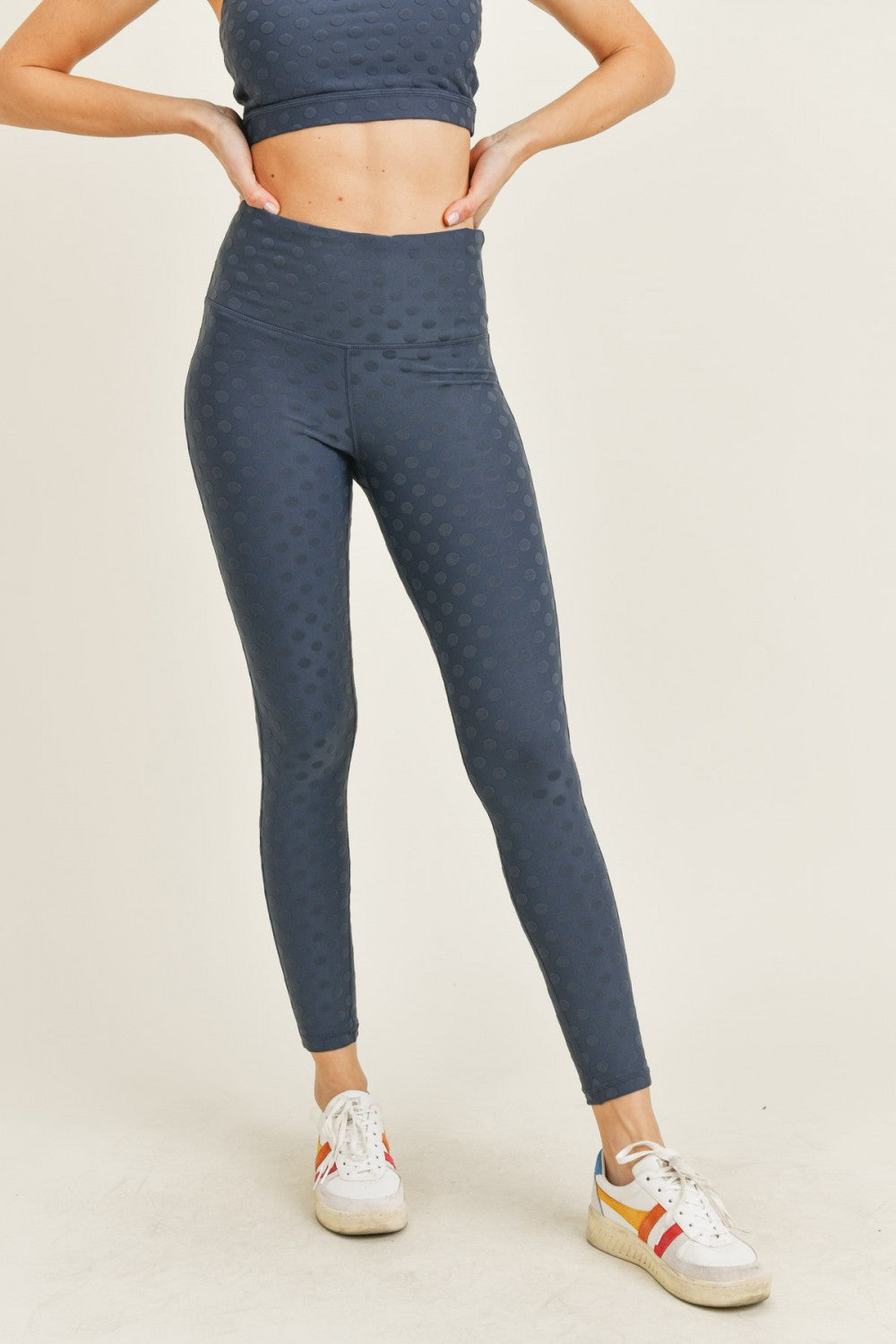 Textured Polkadot Highwaist Leggings