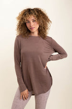 Load image into Gallery viewer, Ribbed Mesh Long Sleeve Flow Top
