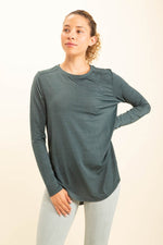 Load image into Gallery viewer, Ribbed Mesh Long Sleeve Flow Top
