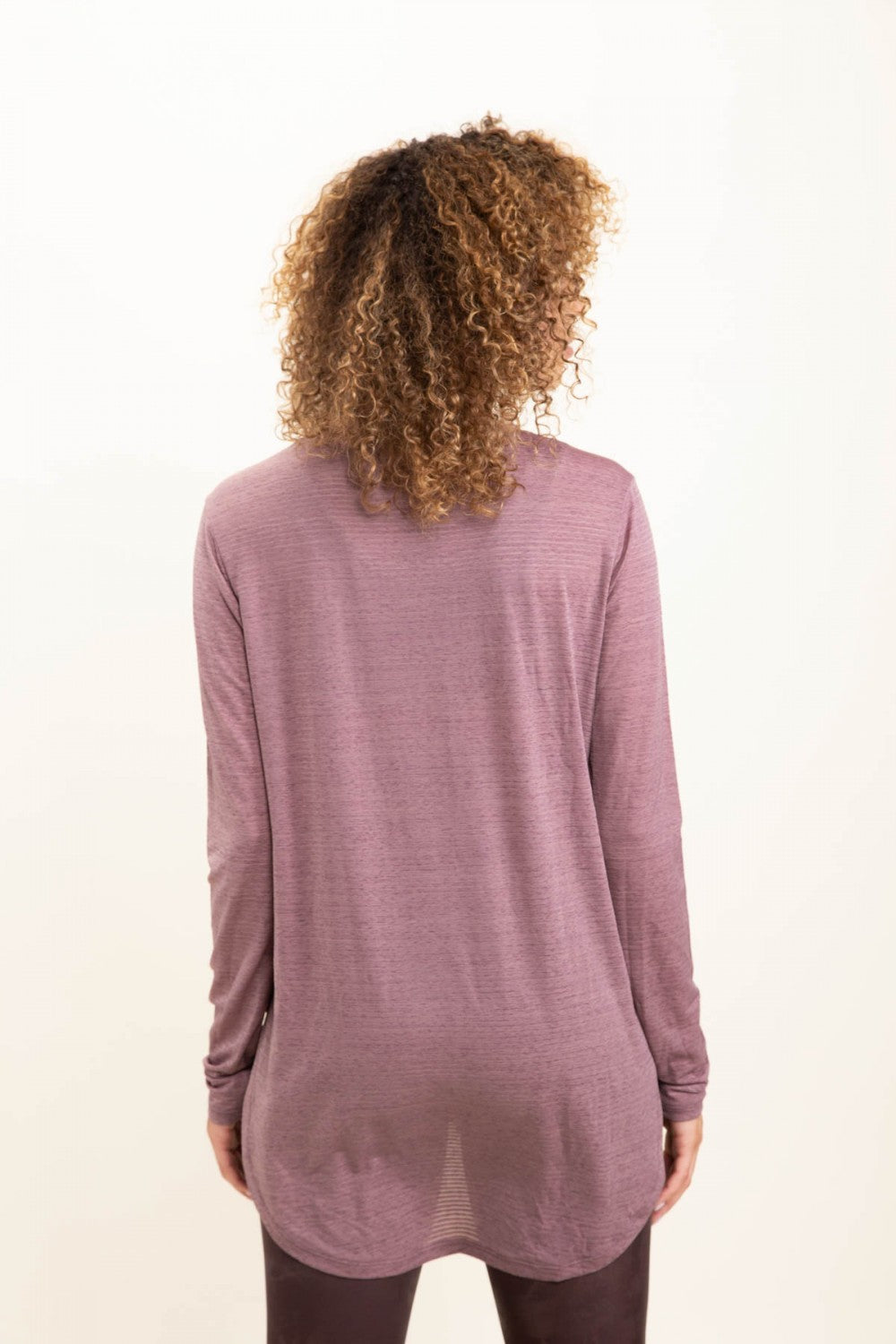 Ribbed Mesh Long Sleeve Flow Top