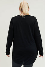 Load image into Gallery viewer, CURVY Ribbed Mesh Long Sleeve Top
