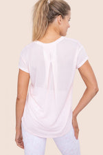 Load image into Gallery viewer, Sheer Striped Mesh Paneled Back Tee
