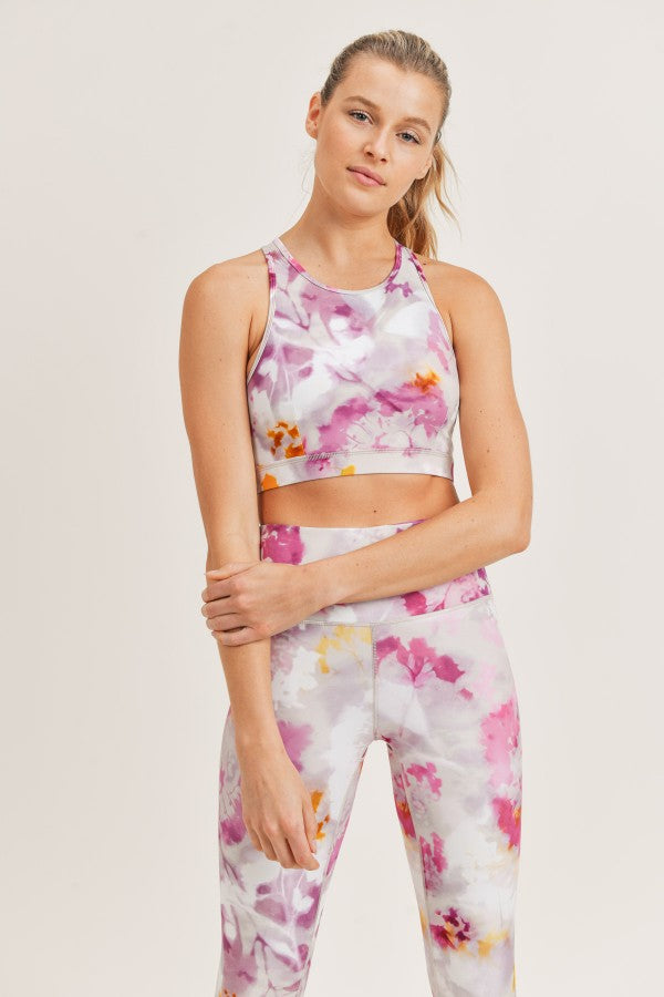 Watercolor Floral Sports Bra