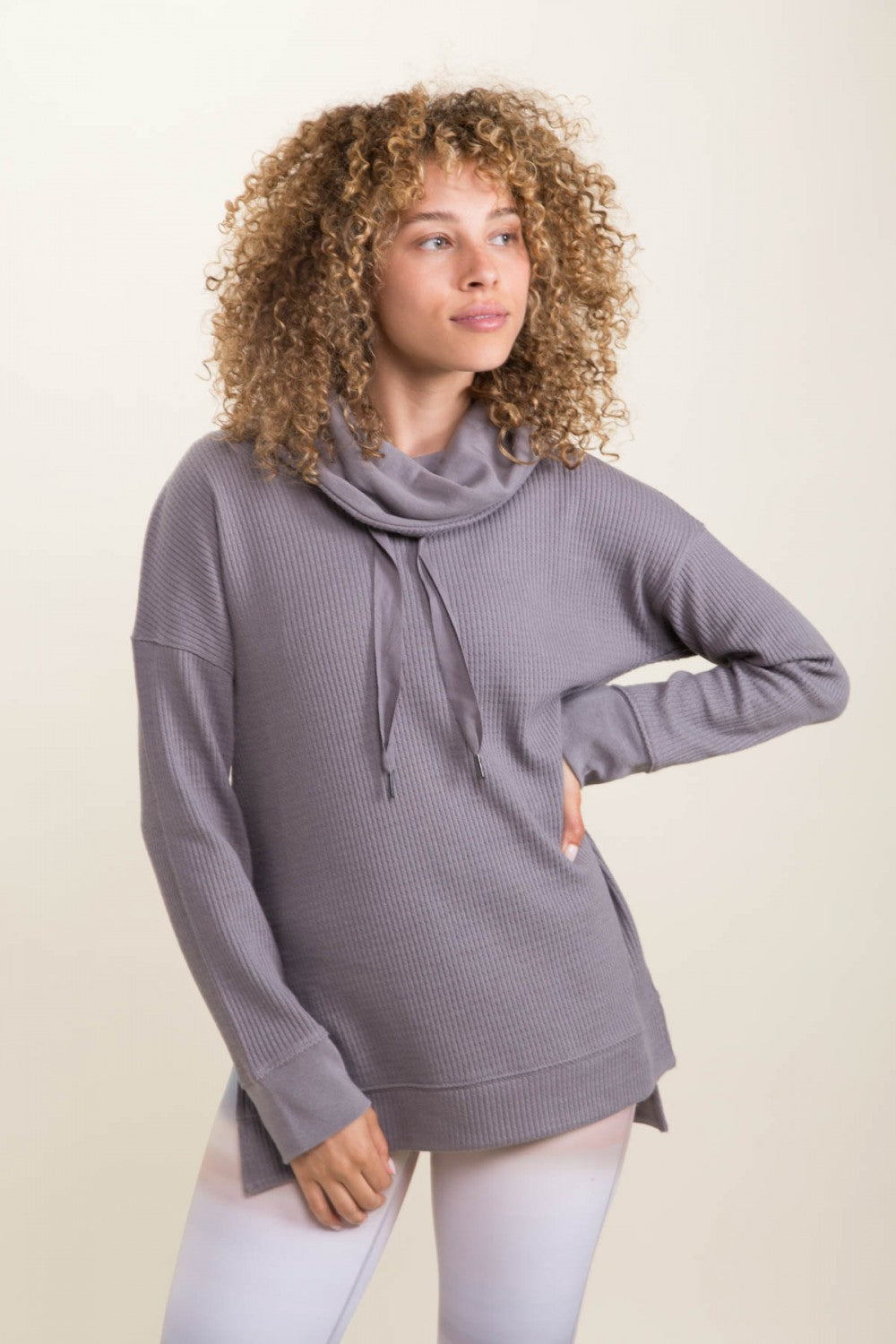 Hi-Lo Cowl Neck Pullover