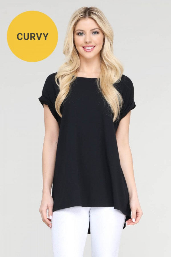 CURVY Cap-Sleeve Top