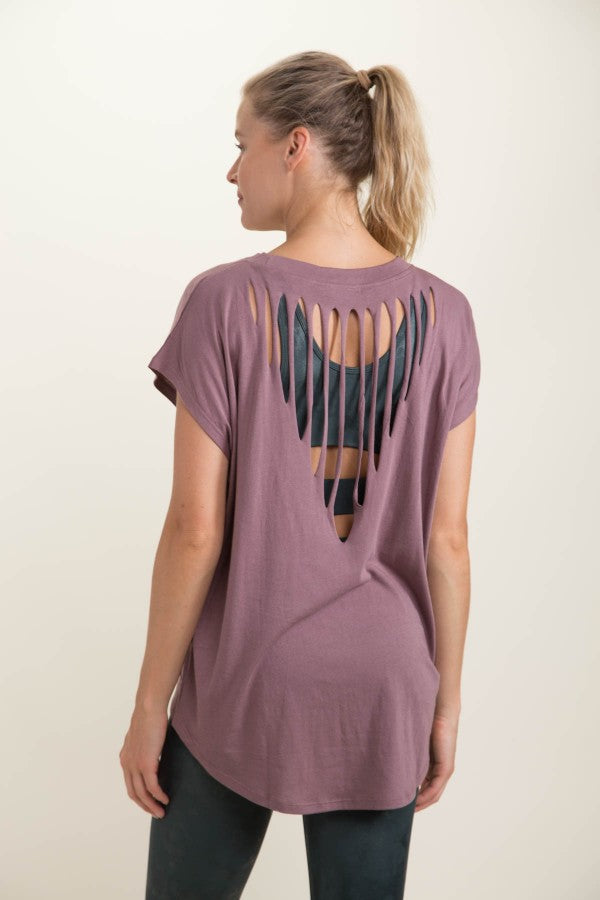 Webbed Cut-Out Back Athleisure Top