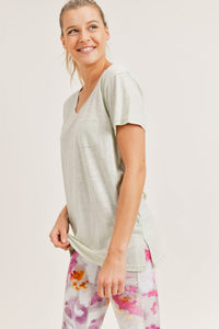 V-Neck Tee with Pocket